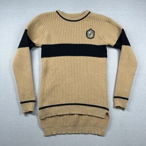 Harry Potter Sweater Youth XL Hufflepuff Made in Scotland Wool Blend Patch Knit‎